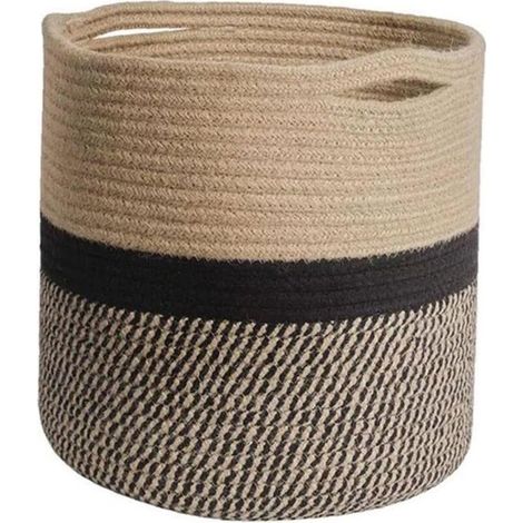 Bardusch - Panier tissé Pot de Fleurs Corde de Coton Plante Panier de Rangement Organisateur avec poignées pour Planter des Articles Divers (1/4)