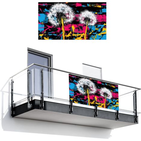 PANTALLA DE PRIVACIDAD PARA BALCÓN Arte callejero - Colorido - Pared 200x110 (1/4)