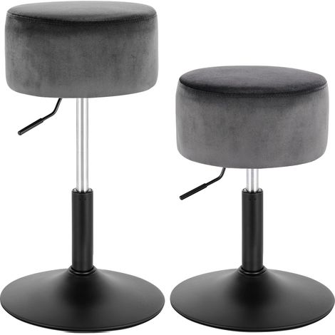 WOLTU 2x Breakfast Kitchen Counter Adjustable Bar Stool Chair Velvet Seat (1/5)