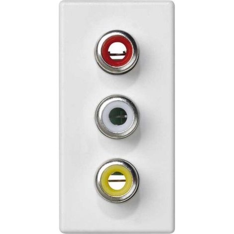 Scheda mezzo meccanismo K45 con 3 connettori audio RCA bianco neve SIMON K105B / 9