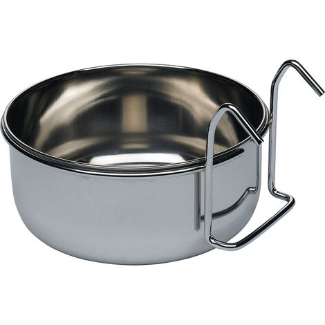 Ferplast SIRIO Bol en acier inoxydable pour perroquets et cacatoès . Variante L 304 - Misure: Ø 14.7 x h 5.9 cm - 0.8 L -