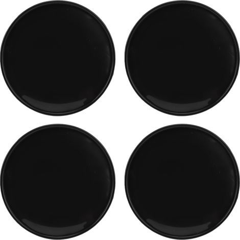 Tapa central genérica para buje de llanta de automóvil, tapa central de rueda antilluvia de 4 piezas, acabado liso, fácil instalación para modificación automotriz (negro brillante) (1/5)