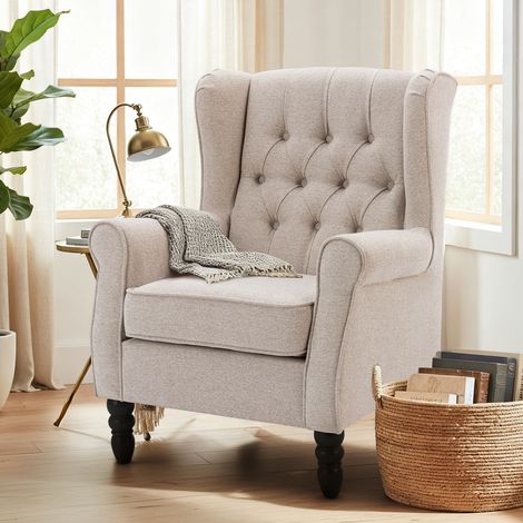 COLAMY Chaise - Fauteuil design minimaliste — Alliez confort et style pour sublimer votre intérieur moderne-beige