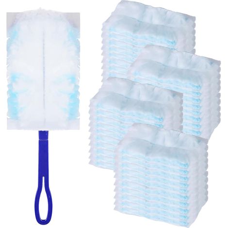 40 Pièces Recharges de Plumeau Recharges Dépoussiérantes avec 1 Poignées Plumeau Duster Recharges Anti poussière Plumeaux Electrostatiques Attrape