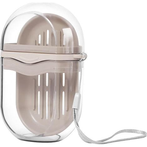 Custodia da viaggio per sapone, drenante, portatile, impermeabile, sigillata, ad asciugatura rapida, trasparente per il bagno, ideale per campeggio, palestra, doccia e viaggi (1/5)