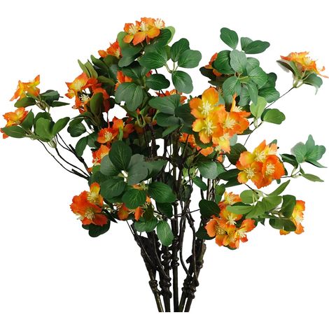Pack of 6 x 60cm Flower Foliage Spray - Orange (1/5)