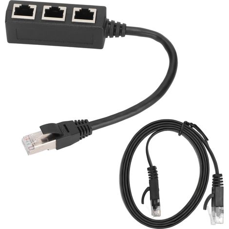 Adaptateur RJ45 Ethernet 1 vers 3, répartiteur de connexion avec câble de 1 m, extension multiport pour maison (1/5)