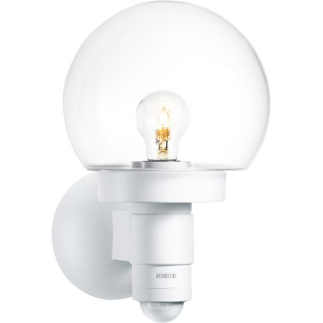 Steinel L 115 S 657413 Außenwandleuchte mit Bewegungsmelder  Energiesparlampe, LED E27 60 W Weiß