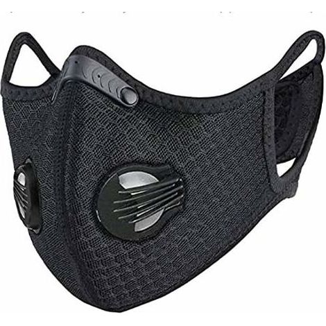 Masque-Anti-poussière Formation Anti-Smog Masque Protecteur Protection Running Contre la poussière Masques Vélo Filtre de Carbone (Black Hanging Ear,2 pièce) Lefou (1/5)