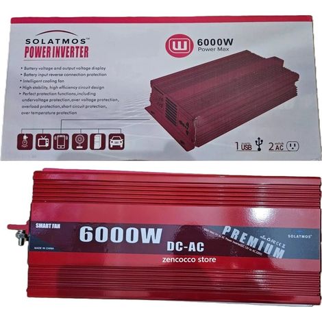 INVERTER 6000W 12V a 220V Onda Modificata con USB Camper Barca Fotovoltaico