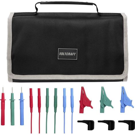 VOLTCRAFT MLSet-140 Set de cordons de mesure enfichable 4 mm pince crocodile, pointe de test, enfich (1/4)