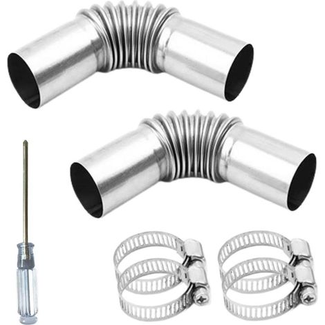 2 pièces de tuyau d’échappement pour chauffage de voiture en acier inoxydable, raccord d’angle de 25 mm, tuyau de dégazage pour échappement, tuyau de dégazage pour chauffage de voiture, avec 4 (1/5)