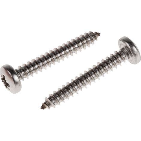 Vis autotaraudeuse RS PRO, N°10 x 32mm, tête Cylindrique, en Acier Inoxydable ( Prix pour Boîte de 100 )