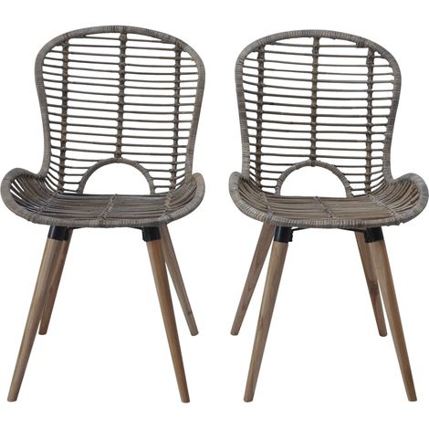 Maison Exclusive - Sedie da Pranzo 2 pz Marroni in Rattan Naturale