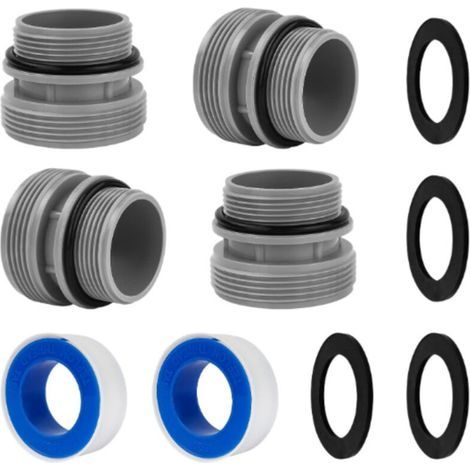 Kit de raccords pour tuyau de piscine Intex compatible : kit convertisseur 4560 de 40 mm à 1,5 pouce, raccords 4560 (4 + 2 rubans téflon) (1/5)