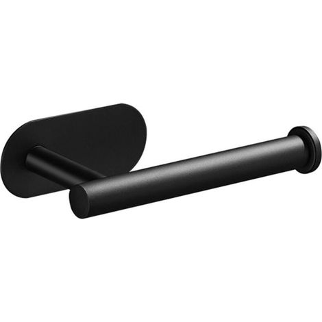 Porte Papier Toilette Auto-adhésif, Support Papier Toilettes Acier INOX, Porte Rouleau Toilette pour Salle de Bain et Cuisine,Noir (1/5)