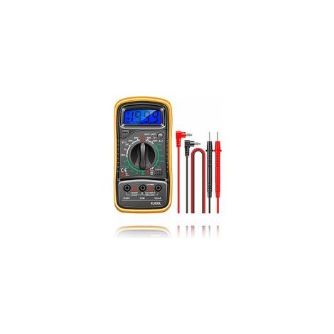 Multimètre numérique Voltmètre - Multimètre numérique - Voltmètre avec double fusible - Multimètre portable avec écran LCD Tension AC/DC/DC, résistance, continuité, fréquence (1/5)