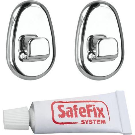 Set 2 ganci cromo + colla extra forte safe fix - metaltex (1/2)