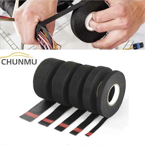 Ruban adhésif en tissu résistant à la chaleur et ignifugé de 10 m, compatible avec les faisceaux de câbles automobiles et domestiques, les faisceaux de câbles, les rubans isolants de protection et les (1/5)