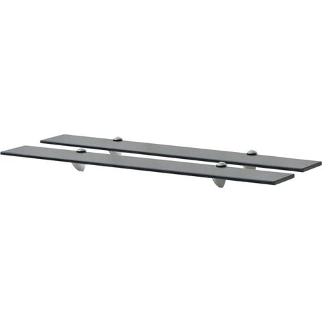 Lot de 2 Étagères murales pour Salon Bureau Chambre Verre 80 x 20 cm 8 mm -BV80610 (1/5)