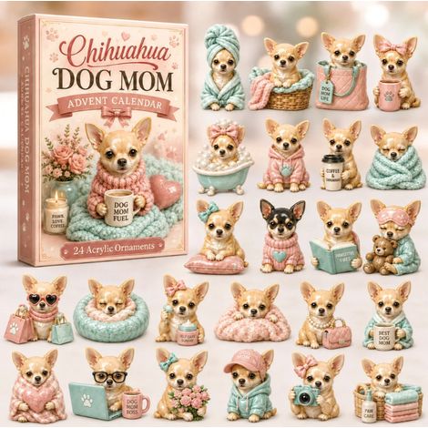 New Christmas Advent Calendar 2026 - Chihuahua Mommy's Day Calendar - C - Flat