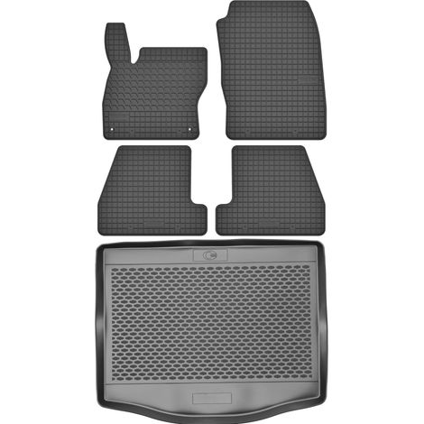 Juego de alfombrillas de goma para coche y alfombrilla para maletero para Ford Focus III Hatchback (2011-2017).