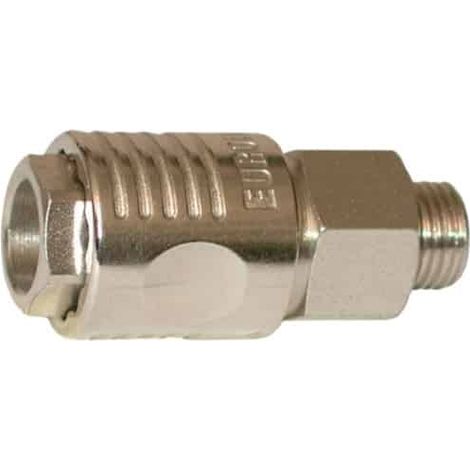 Lacme – Raccord rapide automatique ISO 6150 Série B Ø 5,5 mm – Corps laiton nickelé – Bague Zamac – Joints toriques caoutchouc – Étanchéité optimale
