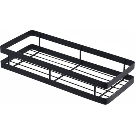 Panier de rangement épais, étagère de cuisine, étagère de salle de bain, noir (30 cm)