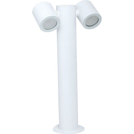 TrAdE Shop Traesio - Lampione Giardino Moderno Con Diffusori Orientabili Lampada Attaco Gu10 Ip44 539pb-b440 - Bianco (1/5)