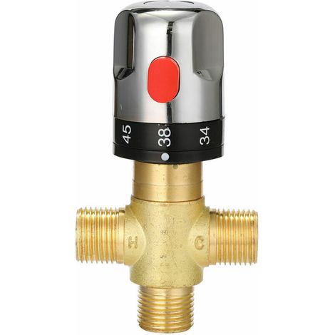 RHG Mitigeur thermostatique réglable de salle de bains mitigeur d'eau en laiton vanne de contrôle de température de mélange d'eau chaude/froide - Type 3 (1/5)
