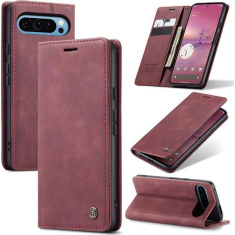 Coque Flip - Cuir Synthétique TPU - Google Pixel 9 Pro XL 5G - Portefeuille Intégré 2 Cartes + Pochette Monnaie - Fermeture Magnétique - Protection Renforcée - 1 Pièce (1/5)