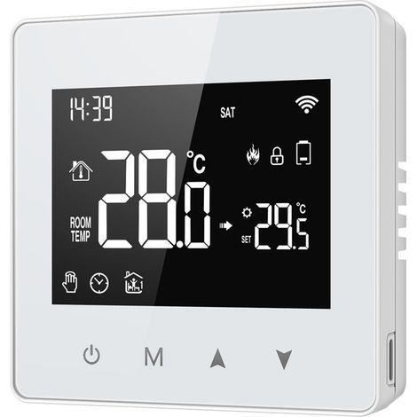 Zigbee Programmable Thermostat with LCD Touchscreen, Battery Powered, Compatible with Tuya Smart Life (1/5)