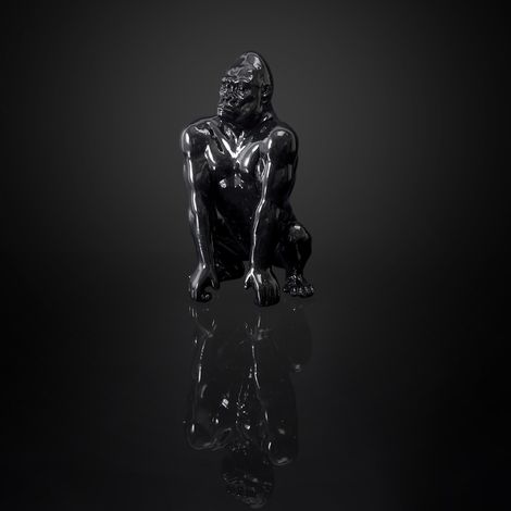 Statue - HOME DECO FACTORY - Gorille - Céramique - Noir