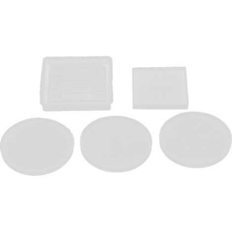 Ensemble de 5 moules à sous-verres, recyclables, à faire soi-même, moules en silicone faciles à démouler, adaptés à la décoration intérieure DIY. (1/5)