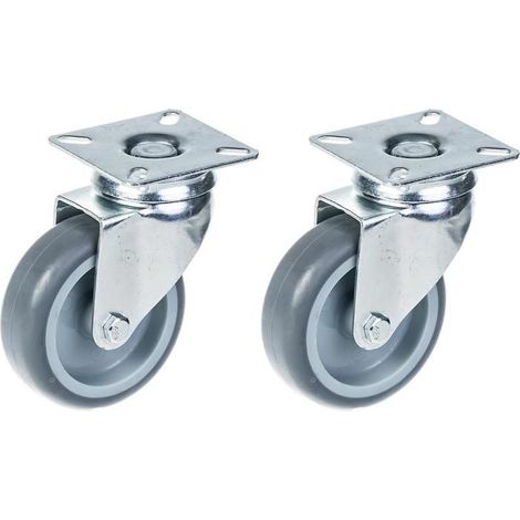 Roulette - Zhongshan Longway - 75mm - Caucciù - Pivotante - Capacità 120kg - Set di 2