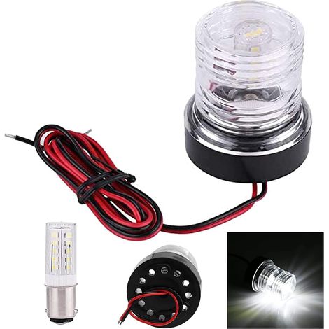 Feux de navigation LED pour bateau, remorque, yacht, tout rond, 360 °, étanche, 12 V (12”) (7.1CM/2.8") (1/5)