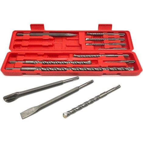 Punte per martello demolitore 12 pezzi scalpelli perforatrici sds plus (1/2)