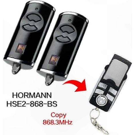 Lot de 2 télécommandes de portail 868MHz, compatible Hormann HSE2-868-BS, remplacement idéal pour systèmes de garage, émetteur sans fil haute fréquence, pack double. (1/5)