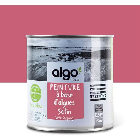 Peinture écologique Algo - Satin - Rose Virée Shopping - 0.5L (1/5)