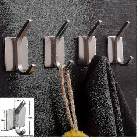 Selbstklebende Badhaken, 3M-Wandbefestigung, 2er-Pack, starke Haftung (1/5)