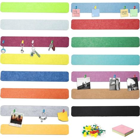 15 Pieces Felt Bulletin Board Strips Cork Strips (1/5)
