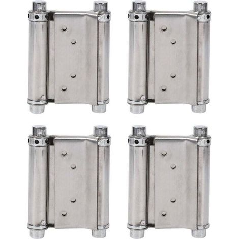 4 pcs charnière paumelle portes va-et-vient ressort double action acier inoxydable saloon western, 75 mm (Charge Jusqu'à 15kg) (1/4)