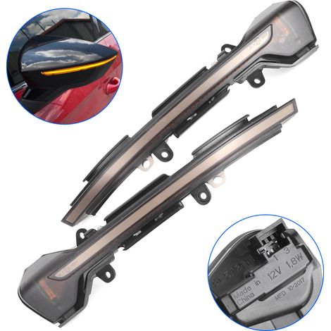 12V 1,8W Dynamische Blinkeranzeige für Außenspiegel, gelbe LED-Leuchten, passend für Seat LEON III 5F (1/5)