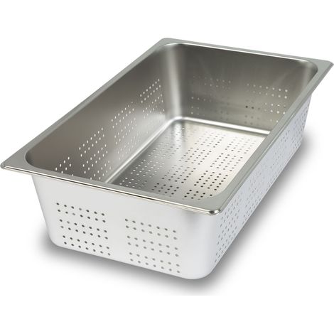 Contenitore Gastronorm GN 1/1 acciaio inox forato 150mm bagnomaria cucina professionale VERTES