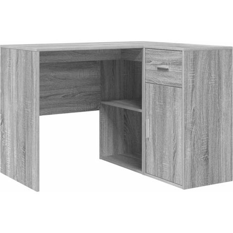 Maison Exclusive - Bureau d'angle avec tiroir Gris Sonoma 102 x 88 x 75 cm
