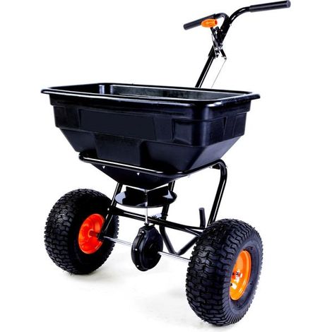 FUXTEC FX-GS56 Salzstreuer für 56kg Streugut - Streuwagen Saatgutstreuer Düngerstreuer Handstreuer (1/5)