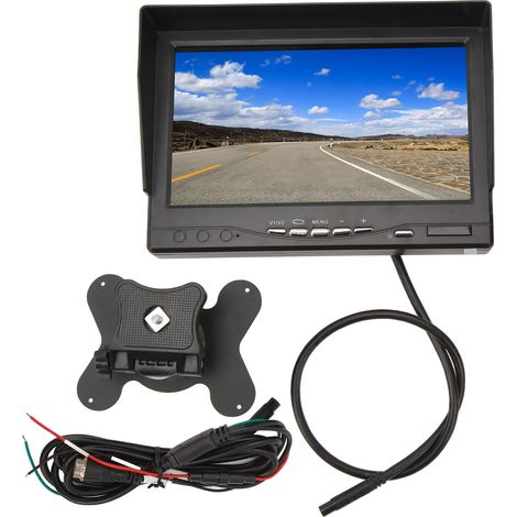 Kit moniteur de recul 7 pouces écran IPS PAL NTSC DC 9-35V rétroviseur caméra parking pour camion remorque camping-car pick-up connecteur aviation (1/5)