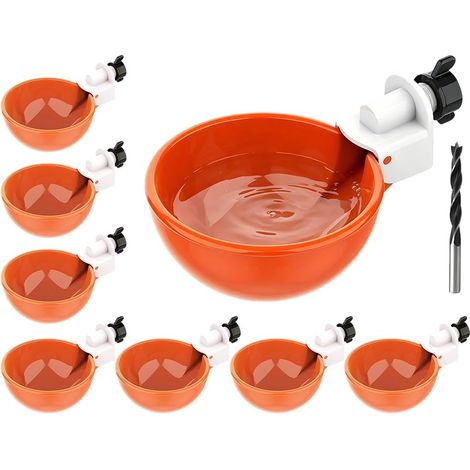 Gobelets à Eau de Poulet, 8PCS Abreuvoir Poules Kit, Abreuvoirs Automatiques pour Volailles, DIY Abreuvoir Poules Volaille,avec 1 Foret,pour Poulets,Canards,Oies,Dinde,Pigeon,Autres Volailles (1/5)