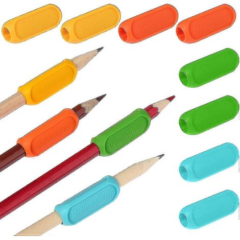 Ce kit de 8 pièces pour la prise en main des crayons est fabriqué en silicone ergonomique pour une meilleure adhérence et peut également servir de porte-crayons. (1/5)