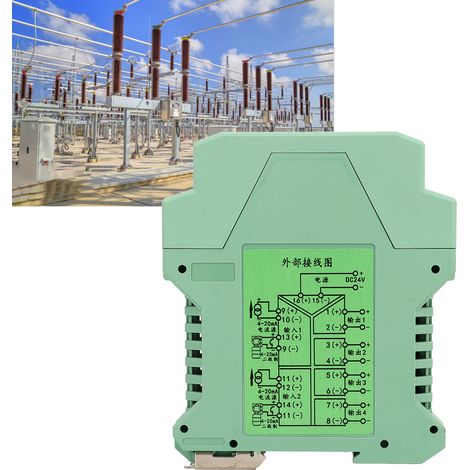 DC24V DC-Signalisolator, 2 Eingänge und 4 Ausgänge, Stromtransmitter, 4-20mA Analogsignaltransmitter. (1/5)